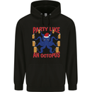 Beer Party Octopus Christmas Scuba Diving Childrens Kids Hoodie Black