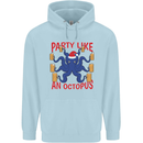Beer Party Octopus Christmas Scuba Diving Childrens Kids Hoodie Light Blue