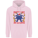 Beer Party Octopus Christmas Scuba Diving Childrens Kids Hoodie Light Pink