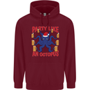 Beer Party Octopus Christmas Scuba Diving Childrens Kids Hoodie Maroon