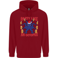 Beer Party Octopus Christmas Scuba Diving Childrens Kids Hoodie Red