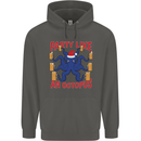 Beer Party Octopus Christmas Scuba Diving Childrens Kids Hoodie Storm Grey