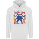 Beer Party Octopus Christmas Scuba Diving Childrens Kids Hoodie White