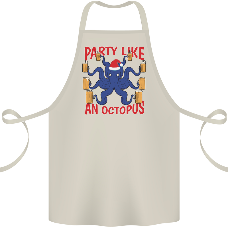 Beer Party Octopus Christmas Scuba Diving Cotton Apron 100% Organic Natural