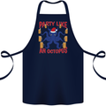 Beer Party Octopus Christmas Scuba Diving Cotton Apron 100% Organic Navy Blue