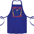 Beer Party Octopus Christmas Scuba Diving Cotton Apron 100% Organic Royal Blue