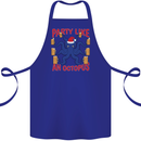 Beer Party Octopus Christmas Scuba Diving Cotton Apron 100% Organic Royal Blue
