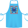 Beer Party Octopus Christmas Scuba Diving Cotton Apron 100% Organic Turquoise