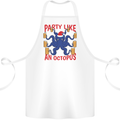 Beer Party Octopus Christmas Scuba Diving Cotton Apron 100% Organic White