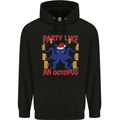 Beer Party Octopus Christmas Scuba Diving Mens 80% Cotton Hoodie Black