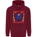 Beer Party Octopus Christmas Scuba Diving Mens 80% Cotton Hoodie Maroon