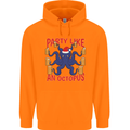 Beer Party Octopus Christmas Scuba Diving Mens 80% Cotton Hoodie Orange