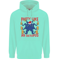 Beer Party Octopus Christmas Scuba Diving Mens 80% Cotton Hoodie Peppermint
