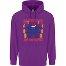 Beer Party Octopus Christmas Scuba Diving Mens 80% Cotton Hoodie Purple