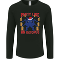Beer Party Octopus Christmas Scuba Diving Mens Long Sleeve T-Shirt Black