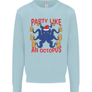Beer Party Octopus Christmas Scuba Diving Mens Sweatshirt Jumper Light Blue