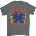 Beer Party Octopus Christmas Scuba Diving Mens T-Shirt Cotton Gildan Charcoal