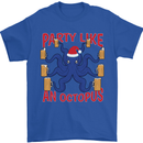 Beer Party Octopus Christmas Scuba Diving Mens T-Shirt Cotton Gildan Royal Blue
