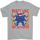 Beer Party Octopus Christmas Scuba Diving Mens T-Shirt Cotton Gildan Sports Grey