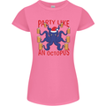 Beer Party Octopus Christmas Scuba Diving Womens Petite Cut T-Shirt Azalea
