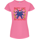 Beer Party Octopus Christmas Scuba Diving Womens Petite Cut T-Shirt Azalea