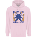 Beer Party Octopus Scuba Diving Diver Funny Childrens Kids Hoodie Light Pink
