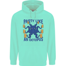 Beer Party Octopus Scuba Diving Diver Funny Childrens Kids Hoodie Peppermint