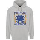 Beer Party Octopus Scuba Diving Diver Funny Childrens Kids Hoodie Sports Grey