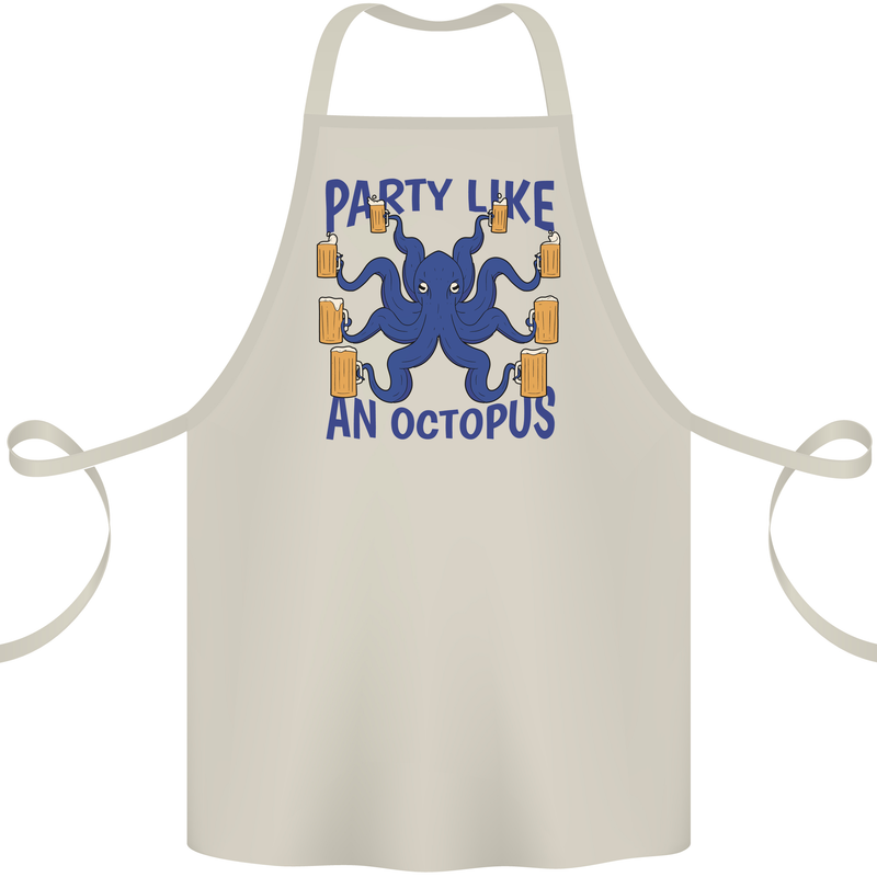 Beer Party Octopus Scuba Diving Diver Funny Cotton Apron 100% Organic Natural