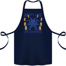 Beer Party Octopus Scuba Diving Diver Funny Cotton Apron 100% Organic Navy Blue
