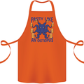 Beer Party Octopus Scuba Diving Diver Funny Cotton Apron 100% Organic Orange
