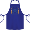 Beer Party Octopus Scuba Diving Diver Funny Cotton Apron 100% Organic Royal Blue