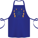 Beer Party Octopus Scuba Diving Diver Funny Cotton Apron 100% Organic Royal Blue