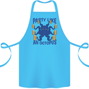 Beer Party Octopus Scuba Diving Diver Funny Cotton Apron 100% Organic Turquoise