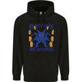 Beer Party Octopus Scuba Diving Diver Funny Mens 80% Cotton Hoodie Black
