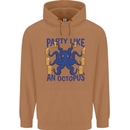 Beer Party Octopus Scuba Diving Diver Funny Mens 80% Cotton Hoodie Caramel Latte