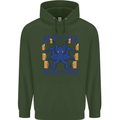 Beer Party Octopus Scuba Diving Diver Funny Mens 80% Cotton Hoodie Forest Green