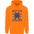 Beer Party Octopus Scuba Diving Diver Funny Mens 80% Cotton Hoodie Orange