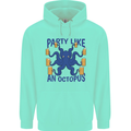 Beer Party Octopus Scuba Diving Diver Funny Mens 80% Cotton Hoodie Peppermint