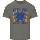 Beer Party Octopus Scuba Diving Diver Funny Mens Cotton T-Shirt Tee Top Charcoal