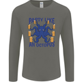 Beer Party Octopus Scuba Diving Diver Funny Mens Long Sleeve T-Shirt Charcoal