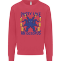 Beer Party Octopus Scuba Diving Diver Funny Mens Sweatshirt Jumper Heliconia