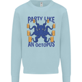 Beer Party Octopus Scuba Diving Diver Funny Mens Sweatshirt Jumper Light Blue