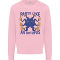 Beer Party Octopus Scuba Diving Diver Funny Mens Sweatshirt Jumper Light Pink