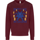 Beer Party Octopus Scuba Diving Diver Funny Mens Sweatshirt Jumper Maroon