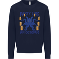 Beer Party Octopus Scuba Diving Diver Funny Mens Sweatshirt Jumper Navy Blue