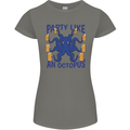 Beer Party Octopus Scuba Diving Diver Funny Womens Petite Cut T-Shirt Charcoal