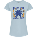 Beer Party Octopus Scuba Diving Diver Funny Womens Petite Cut T-Shirt Light Blue