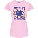 Beer Party Octopus Scuba Diving Diver Funny Womens Petite Cut T-Shirt Light Pink
