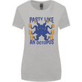 Beer Party Octopus Scuba Diving Diver Funny Womens Wider Cut T-Shirt Sports Grey